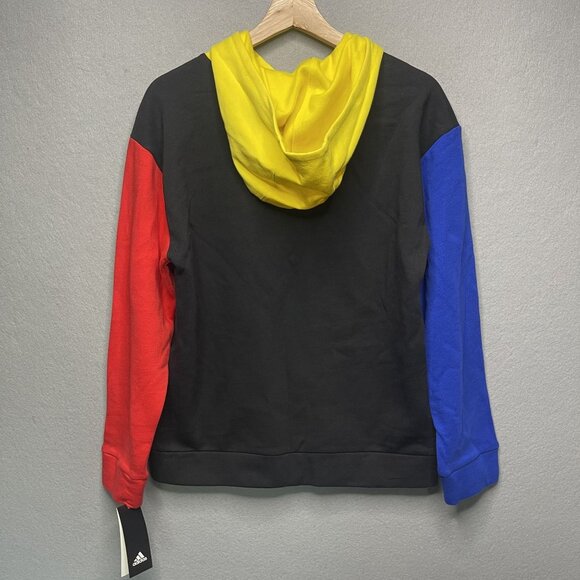 Adidas Big Boys Freestyle Hood Pullover Black Multi Hoodie L 14/16 - Picture 5 of 6